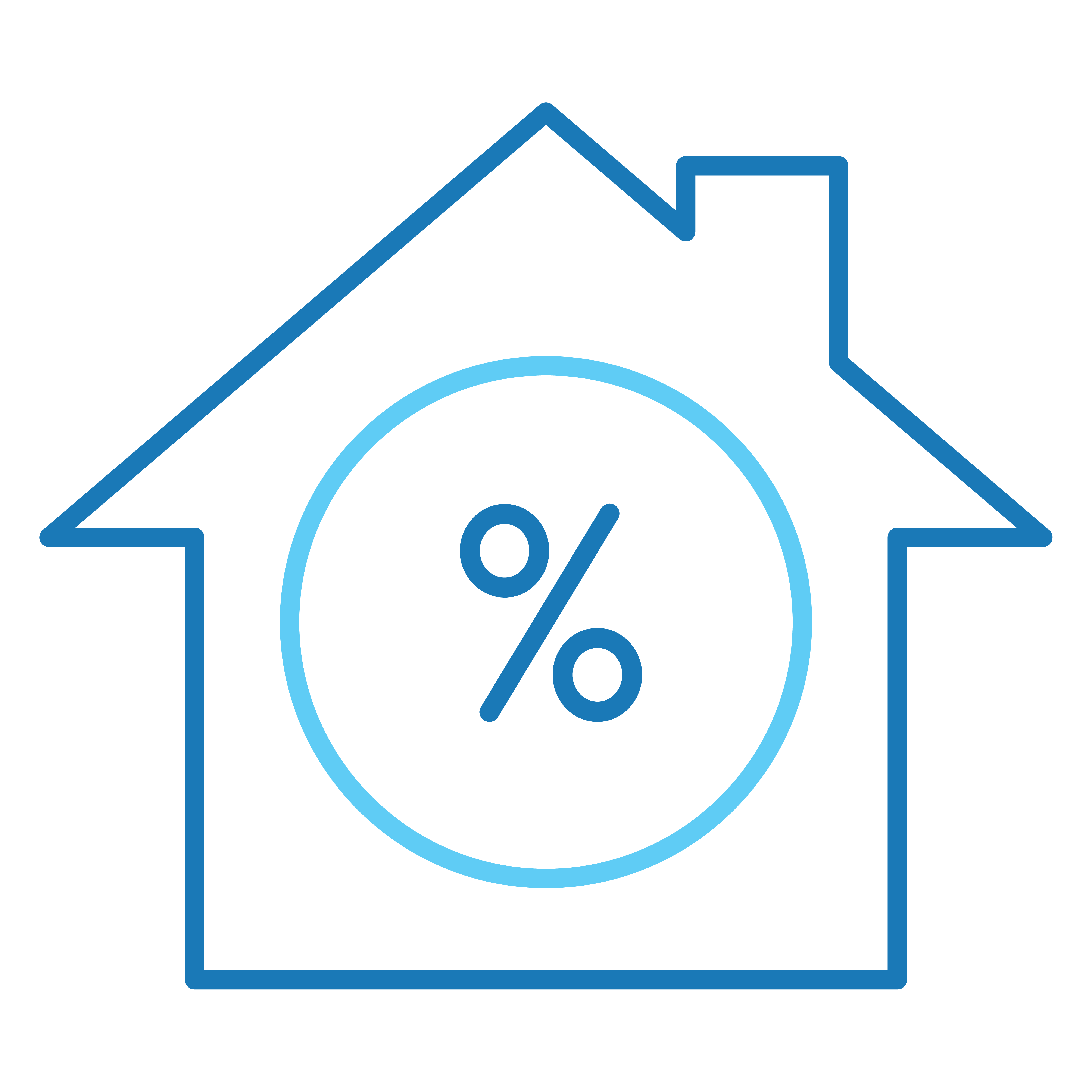 home icon with percent sign